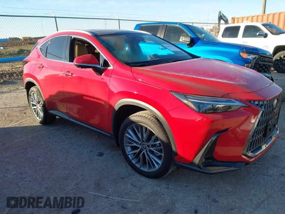 2025 Lexus NX 350 Luxury with VIN 2T2HGCEZ4SC065851, listed as a IAAI auction lot 41063792 with 1,061 mi miles and . Bid and sale history available at DreamBid. Image 1.