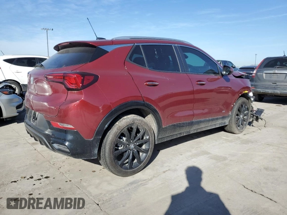 2025 Buick Encore GX Sport Touring with VIN KL4AMDSL5SB021788, listed as a Copart auction lot 50718585 with 6,597 mi miles and Salvage title. Bid and sale history available at DreamBid. Image 3.