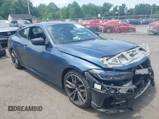 2022 BMW 4 Series M440i xDrive with VIN WBA13AR02NCJ36217, listed as a IAAI auction lot 42505633 with 40,915 mi miles and . Bid and sale history available at DreamBid. Image 1.