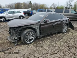 2019 Infiniti Q50 3.0t LUXE with VIN JN1EV7AP7KM512655, listed as a Copart auction lot 52543265 with 68,501 mi miles and Salvage Title. Bid and sale history available at carsss.com. Image 1.