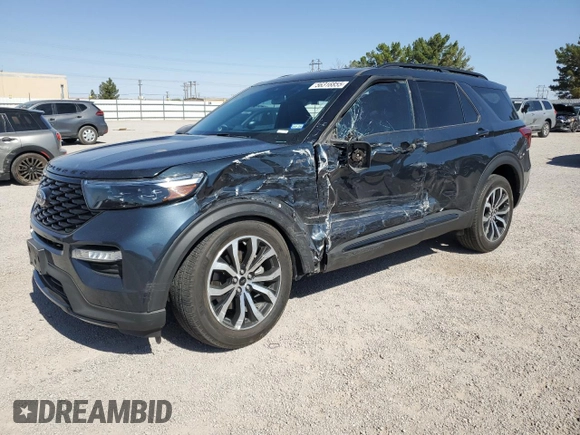 2023 Ford Explorer ST-Line z VIN 1FMSK7KH5PGB53341, wystawiony jako Copart lot #56316855 z przebiegiem 23 657 mil mil oraz Szkoda całkowita • Salvage title. Historia ofert i sprzedaży dostępna na DreamBid. Obrazek 1.
