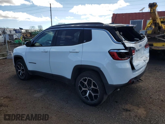 2025 Jeep Compass Limited с VIN 3C4NJDCN5ST512344, выставлен на аукционе Copart как лот 64829575 с пробегом 11 116 миль миль и Чистый • Clean title. История ставок и продаж доступна на DreamBid. Изображение 2.