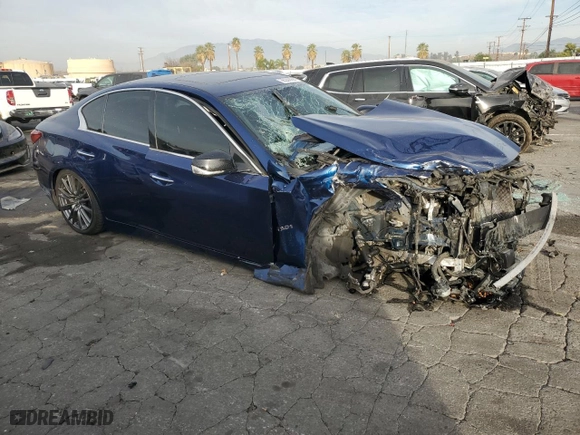 2018 Infiniti Q50 RED SPORT 400 with VIN JN1FV7AP1JM461205, listed as a Copart auction lot 86203994 with NaN miles and Salvage Title. Bid and sale history available at carsss.com. Image 4.