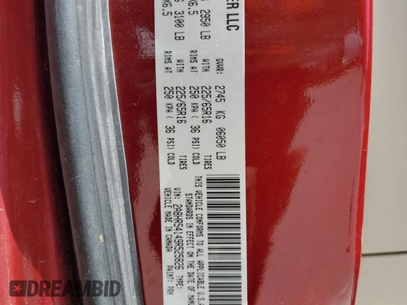 2009 Chrysler Town & Country Touring with VIN 2A8HR54149R525826, listed as a Copart auction lot 53836545 with 223,136 mi miles and Salvage Title. Bid and sale history available at DreamBid. Image 13.