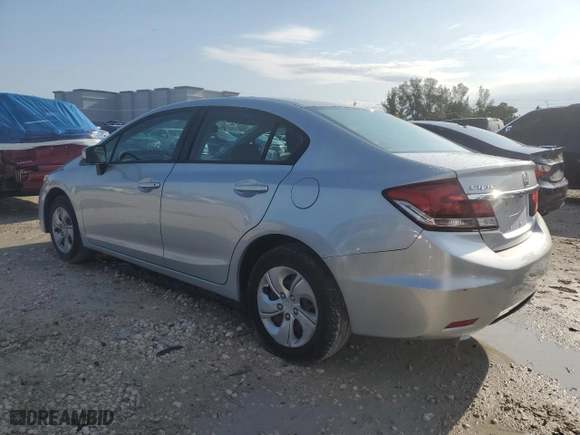 2015 Honda Civic Sedan LX with VIN 2HGFB2F56FH546522, listed as a Copart auction lot 52400725 with 190,765 mi miles and Clean Title. Bid and sale history available at carsss.com. Image 2.