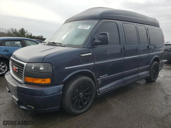 2005 GMC Savana Cargo Van YF7 Upfitter with VIN 1GDFG15T651195114, listed as a Copart auction lot 47028075 with 128,214 mi miles and Clean Title. Bid and sale history available at carsss.com. Image 1.