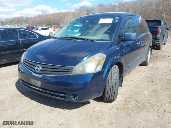 2008 Nissan Quest SE with VIN 5N1BV28U28N101824, listed as a IAAI auction lot 41855088 with 123,028 mi miles. Bid and sale history available at carsss.com. Image 2.