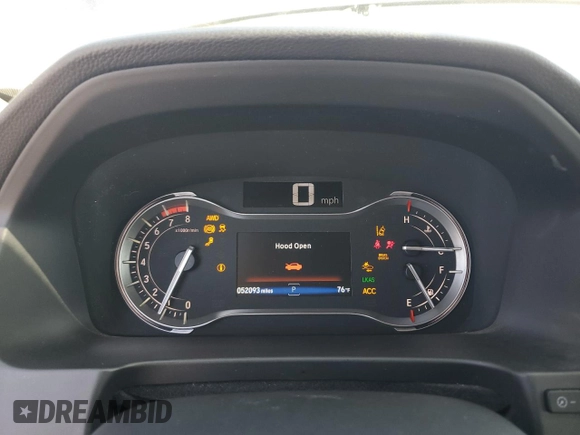 2021 Honda Ridgeline RTL-E with VIN 5FPYK3F75MB001663, listed as a Copart auction lot 61952705 with 52,093 mi miles and Salvage title. Bid and sale history available at DreamBid. Image 9.