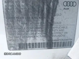 2019 Audi Q5 Premium z VIN WA1ANAFY2K2044754, wystawiony jako IAAI lot #42086002 z przebiegiem 71 354 mil mil oraz . Historia ofert i sprzedaży dostępna na DreamBid. Obrazek 9.