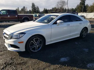 2015 Mercedes-Benz CLS-Class CLS 400 with VIN WDDLJ6HB7FA136587, listed as a Copart auction lot 43651315 with 55,164 mi miles and Salvage Title. Bid and sale history available at carsss.com. Image 1.