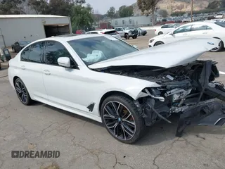 2021 BMW 5 Series 540i with VIN WBA53BJ07MWW92703, listed as a IAAI auction lot 41868430 with Not Provided miles and . Bid and sale history available at carsss.com. Image 1.