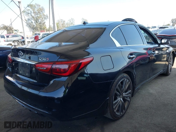 2018 Infiniti Q50 Luxe z VIN JN1EV7AP9JM353684, wystawiony jako IAAI lot #42444432 z przebiegiem 85 036 mil mil oraz . Historia ofert i sprzedaży dostępna na DreamBid. Obrazek 4.