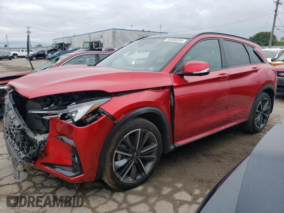 2023 Infiniti QX50 Sport with VIN 3PCAJ5FB4PF122220, listed as a Copart auction lot 66588284 with 8,176 mi miles and Salvage Title. Bid and sale history available at DreamBid. Image 1.