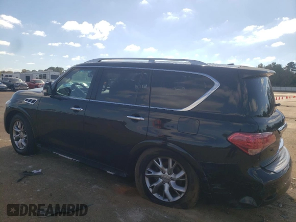 2012 Infiniti QX56 7-passenger with VIN JN8AZ2NF6C9518069, listed as a Copart auction lot 77857344 with 159,575 mi miles and Salvage Title. Bid and sale history available at carsss.com. Image 2.