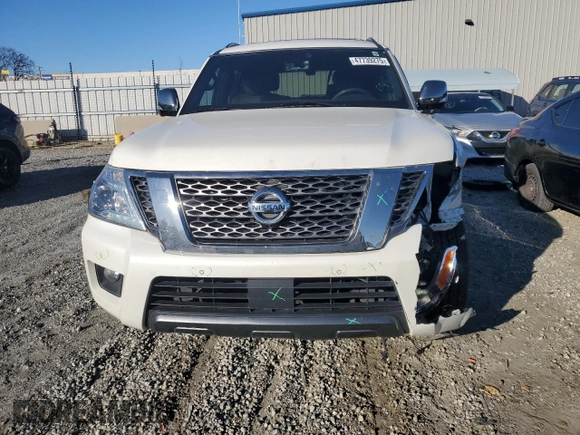 2018 Nissan Armada Platinum with VIN JN8AY2NE5J9733126, listed as a Copart auction lot 47739275 with 102,188 mi miles and Salvage Title. Bid and sale history available at carsss.com. Image 5.