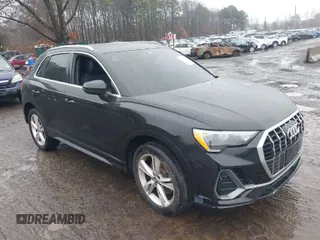 2020 Audi Q3 S line Premium with VIN WA1DECF31L1106231, listed as a IAAI auction lot 38891193 with 37,010 mi miles. Bid and sale history available at carsss.com. Image 1.