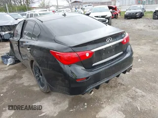 2015 Infiniti Q50 with VIN JN1BV7AP3FM347809, listed as a IAAI auction lot 41821304 with 107,733 mi miles and . Bid and sale history available at carsss.com. Image 3.