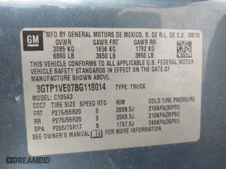 2011 GMC Sierra 1500 SLE with VIN 3GTP1VE07BG118014, listed as a IAAI auction lot 41224998 with 244,932 mi miles. Bid and sale history available at carsss.com. Image 9.