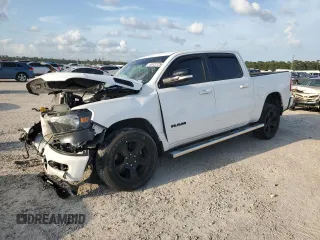 2022 Ram 1500 Lone Star with VIN 1C6RREFT9NN358517, listed as a Copart auction lot 55122125 with 60,587 mi miles and Salvage title. Bid and sale history available at DreamBid. Image 1.