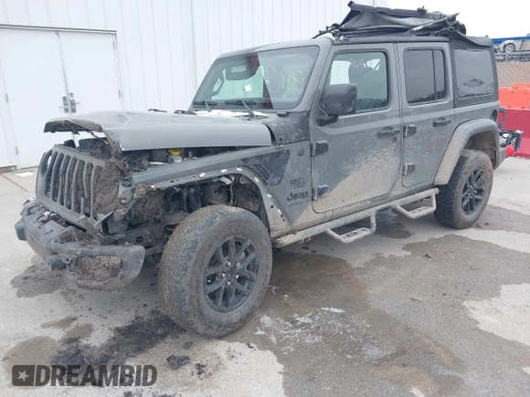 2023 Jeep Wrangler Willys with VIN 1C4HJXDN1PW596046, listed as a IAAI auction lot 41580875 with 48,451 mi miles and . Bid and sale history available at DreamBid. Image 2.