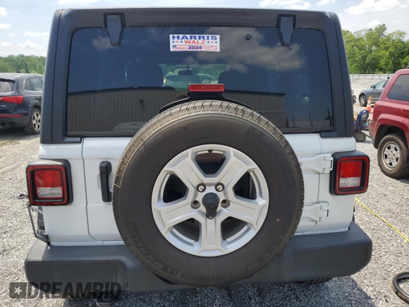 2022 Jeep Wrangler Unlimited Sport S with VIN 1C4HJXDN8NW160663, listed as a Copart auction lot 55070085 with 34,446 mi miles and Salvage title. Bid and sale history available at DreamBid. Image 6.