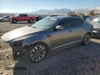 2015 Kia Optima SX Turbo with VIN 5XXGR4A60FG445912, listed as a Copart auction lot 79620894 with 77,354 mi miles and Salvage Title. Bid and sale history available at carsss.com. Image 1.