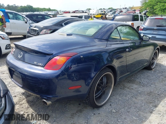 2004 Lexus SC 430 with VIN JTHFN48Y840057144, listed as a IAAI auction lot 42276706 with 226,478 mi miles and . Bid and sale history available at DreamBid. Image 4.