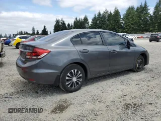 2013 Honda Civic LX with VIN 2HGFB2F55DH302308, listed as a Copart auction lot 60757165 with 70,204 mi miles and Salvage title. Bid and sale history available at DreamBid. Image 3.
