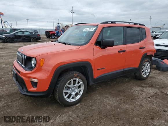 2019 Jeep Renegade Sport with VIN ZACNJBAB7KPK33785, listed as a Copart auction lot 55178075 with 51,708 mi miles and Salvage title. Bid and sale history available at DreamBid. Image 1.