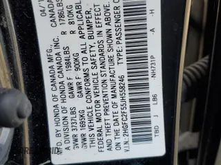 2018 Honda Civic LX with VIN 2HGFC2F55JH558246, listed as a Copart auction lot 53281225 with 43,701 mi miles and Salvage Title. Bid and sale history available at DreamBid. Image 12.