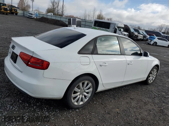 2013 Audi A4 Premium with VIN WAUAFAFLXDN023298, listed as a Copart auction lot 49169975 with 105,043 mi miles and Salvage Title. Bid and sale history available at carsss.com. Image 3.
