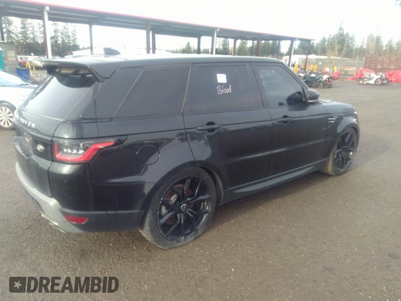 2020 Land Rover Range Rover Sport SE with VIN SALWG2SU5LA741348, listed as a IAAI auction lot 39484742 with 57,216 mi miles. Bid and sale history available at carsss.com. Image 4.