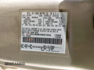 1997 Ford F-150 XL с VIN 1FTDX18W8VND37246, выставлен на аукционе IAAI как лот 42471568 с пробегом 206 485 миль миль и . История ставок и продаж доступна на DreamBid. Изображение 9.