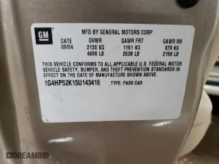 2005 Buick LeSabre Custom with VIN 1G4HP52K15U143416, listed as a Copart auction lot 43943845 with 171,275 mi miles and Salvage Title. Bid and sale history available at carsss.com. Image 12.