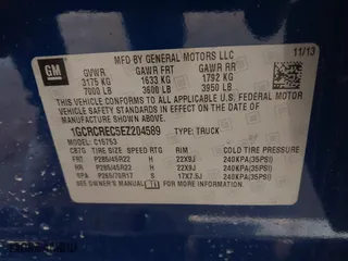 2014 Chevrolet Silverado 1500 LT with VIN 1GCRCREC5EZ204589, listed as a IAAI auction lot 41736755 with 190,292 mi miles. Bid and sale history available at carsss.com. Image 9.