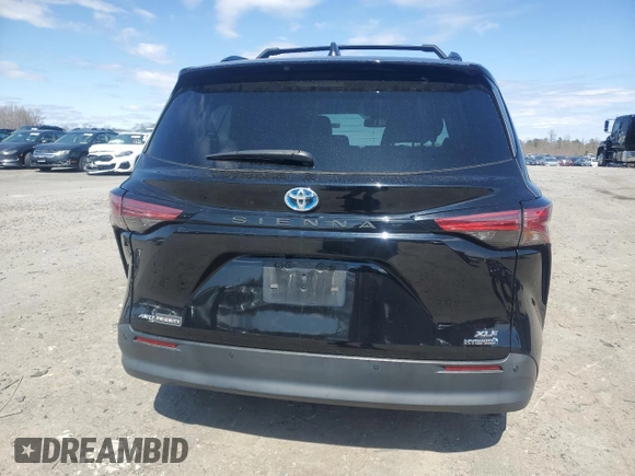 2021 Toyota Sienna XLE with VIN 5TDJSKFC6MS022731, listed as a Copart auction lot 49580525 with 204,889 mi miles and Salvage Title. Bid and sale history available at carsss.com. Image 6.