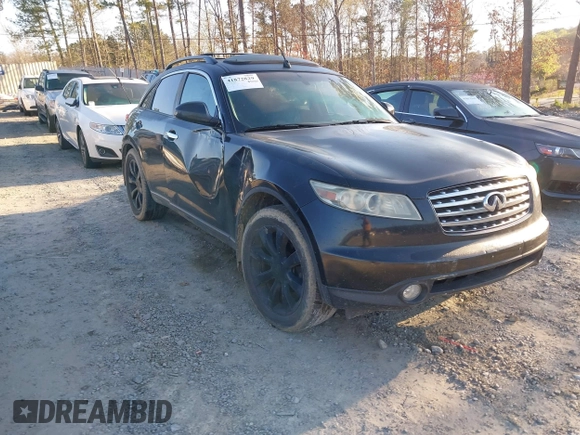 2005 Infiniti FX35 with VIN JNRAS08U25X109175, listed as a IAAI auction lot 41872829 with 300,114 mi miles. Bid and sale history available at carsss.com. Image 1.