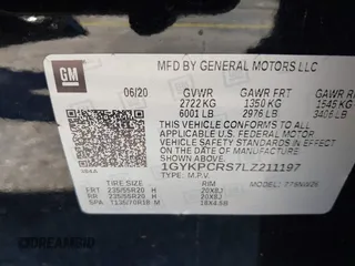 2020 Cadillac XT6 FWD Premium Luxury with VIN 1GYKPCRS7LZ211197, listed as a IAAI auction lot 42231424 with 57,351 mi miles and . Bid and sale history available at DreamBid. Image 9.