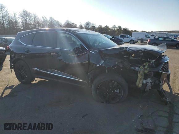 2022 Acura MDX with VIN 5J8YE1H39NL006153, listed as a Copart auction lot 46511585 with 0 mi miles and Salvage Title. Bid and sale history available at carsss.com. Image 4.