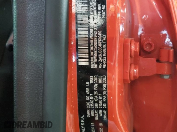 2019 Jeep Renegade Latitude z VIN ZACNJBBB4KPK02492, wystawiony jako Copart lot #55523965 z przebiegiem 60 083 mil mil oraz Szkoda całkowita • Salvage title. Historia ofert i sprzedaży dostępna na DreamBid. Obrazek 12.