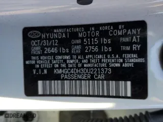 2013 Hyundai Genesis 5.0L R-Spec with VIN KMHGC4DH3DU221373, listed as a Copart auction lot 48505575 with 33,029 mi miles and Salvage Title. Bid and sale history available at carsss.com. Image 13.