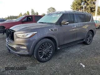 2024 Infiniti QX80 LUXE with VIN JN8AZ2AE8R9330286, listed as a Copart auction lot 73105994 with 830 mi miles and Salvage Title. Bid and sale history available at carsss.com. Image 1.