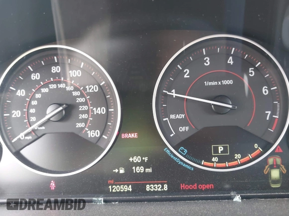 2015 BMW 3 Series 328i with VIN WBA3A5C55FP604316, listed as a IAAI auction lot 41915627 with 120,594 mi miles. Bid and sale history available at carsss.com. Image 15.