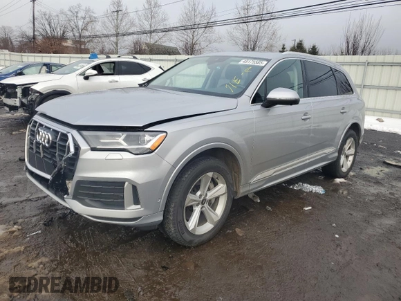 2021 Audi Q7 Premium z VIN WA1AJAF78MD014930, wystawiony jako Copart lot #45175585 z przebiegiem 52 921 mil mil oraz Szkoda całkowita • Salvage title. Historia ofert i sprzedaży dostępna na DreamBid. Obrazek 1.