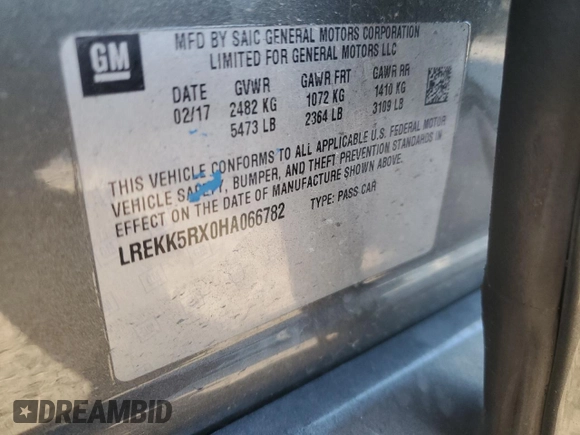 2017 Cadillac CT6 Plug-In RWD with VIN LREKK5RX0HA066782, listed as a Copart auction lot 42057354 with 66,103 mi miles and . Bid and sale history available at DreamBid. Image 14.