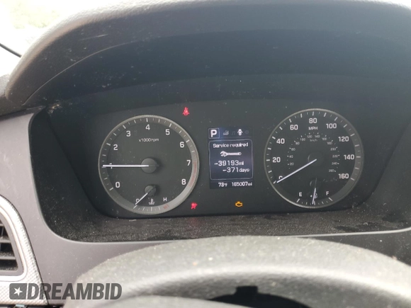 2017 Hyundai Sonata SE with VIN 5NPE24AF0HH490402, listed as a Copart auction lot 54219144 with 165,007 mi miles and Non Repairable. Bid and sale history available at DreamBid. Image 9.