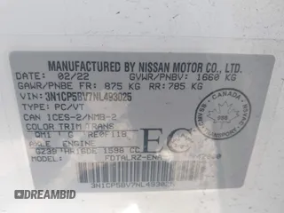 2022 Nissan Kicks S z VIN 3N1CP5BV7NL493025, wystawiony jako IAAI lot #41210403 z przebiegiem 43 549 mil mil oraz . Historia ofert i sprzedaży dostępna na DreamBid. Obrazek 9.