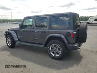 2019 Jeep Wrangler Unlimited Sahara with VIN 1C4HJXEN1KW504490, listed as a Copart auction lot 55633055 with 81,444 mi miles and Salvage Title. Bid and sale history available at DreamBid. Image 2.