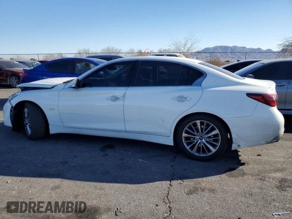 2018 Infiniti Q50 Luxe with VIN JN1EV7AP6JM366313, listed as a Copart auction lot 88701275 with 95,376 mi miles and Salvage Title. Bid and sale history available at DreamBid. Image 2.