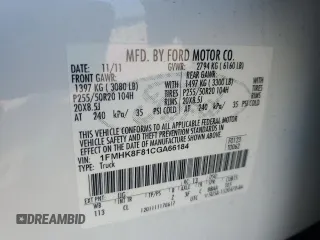 2012 Ford Explorer Limited with VIN 1FMHK8F81CGA66184, listed as a Copart auction lot 58529415 with 121,584 mi miles and Salvage title. Bid and sale history available at DreamBid. Image 13.